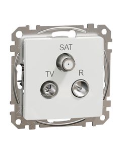 Sedna Design, Gniazdo RTV/SAT SDD111488, przelotowe (10dB), białe, bez ramki
