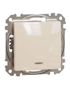 Sedna Design, Łącznik 1-biegunowy SDD112101L, z podświetleniem, beżowy, bez ramki