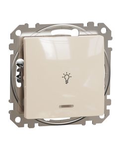 Sedna Design, Przycisk światło SDD112132L, z podświetleniem, beżowy, bez ramki