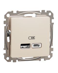 Sedna Design, Gniazdo ładowania USB SDD112402, beżowe, bez ramki