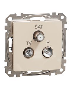 Sedna Design, Gniazdo RTV/SAT SDD112484, przelotowe (7dB), beżowe, bez ramki