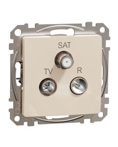 Sedna Design, Gniazdo RTV/SAT SDD112488, przelotowe (10dB), beżowe, bez ramki