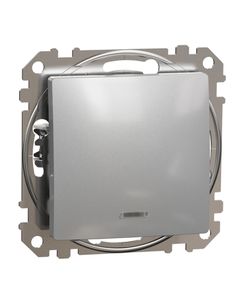 Sedna Design, Łącznik schodowy SDD113106L, z podświetleniem, srebrne aluminum, bez ramki