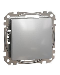 Sedna Design, Przycisk 1-biegunowy SDD113111, srebrne aluminum, bez ramki