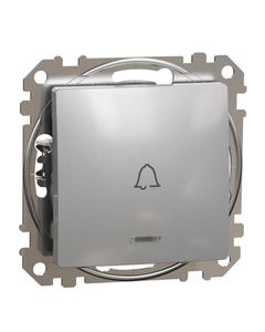 Sedna Design, Przycisk dzwonek SDD113131L, z podświetleniem, srebrne aluminum, bez ramki