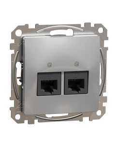 Sedna Design, Gniazdo komputerowe SDD113452, srebrne aluminum, bez ramki