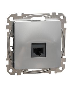 Sedna Design, Gniazdo komputerowe SDD113461, srebrne aluminum, bez ramki