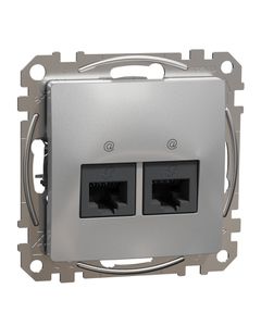 Sedna Design, Gniazdo komputerowe SDD113462, srebrne aluminum, bez ramki