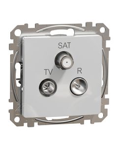 Sedna Design, Gniazdo RTV/SAT SDD113481, końcowe (4dB), srebrne aluminum, bez ramki