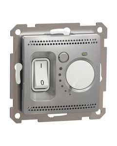 Sedna Design, Regulator temperatury SDD113507, srebrne aluminum, bez ramki, do ogrz. podłogowego