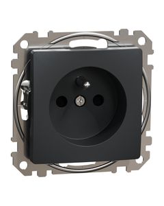 Sedna Design, Gniazdo pojedyncze 2P+PE SDD114012, antracytowe, bez ramki