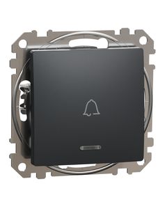 Sedna Design, Przycisk dzwonek SDD114131L, z podświetleniem, antracytowy czarny, bez ramki