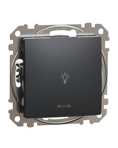 Sedna Design, Przycisk światło SDD114132L, z podświetleniem, antracytowy czarny, bez ramki