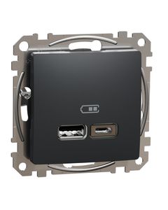 Sedna Design, Gniazdo ładowania USB SDD114402, antracytowe, bez ramki