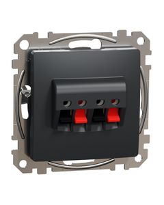 Sedna Design, Gniazdo 2x głośnikowe SDD114411, antracytowy czarny, bez ramki