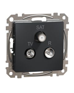 Sedna Design, Gniazdo RTV/SAT SDD114488, przelotowe (10dB), antracytowe czarne, bez ramki