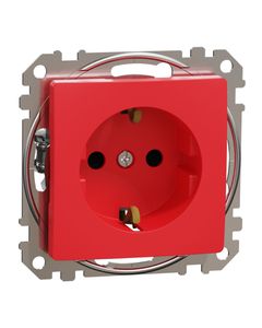 Sedna Design, Gniazdo Schuko SDD115021, czerwone, bez ramki