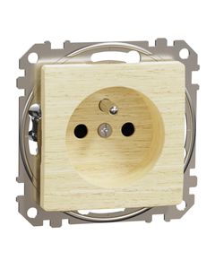 Sedna Design, Gniazdo pojedyncze 2P+PE SDD180012, brzoza, bez ramki