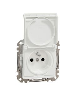 Sedna Design, Gniazdo pojedyncze 2P+PE SDD211013, białe, bez ramki