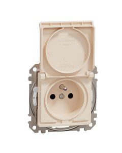 Sedna Design, Gniazdo pojedyncze 2P+PE SDD212013, beżowe, bez ramki