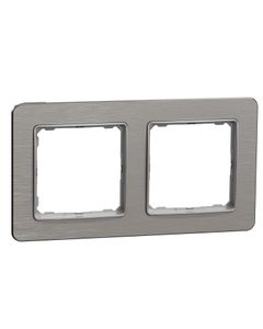 Sedna Elements, Ramka 2-krotna SDD370802, szczotkowane aluminium