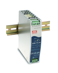 Zasilacz impulsowy SDR-75-12, 75.6W, 12VDC 6.3A, zasil. 88-264VAC, ob. metal