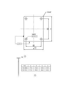 Płyta montażowa TM 0808, 56x71mm, stal ocynkowana, do obudowy Euronord PC/ABS
