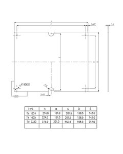 Płyta montażowa TM 1624, 212x151mm, stal ocynkowana, do obudowy Euronord PC/ABS
