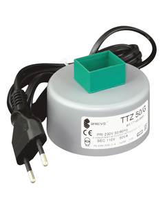 Transformator toroidalny TTZ 50/G 230/110V, 50VA, z gniazdem typu amerykańskiego