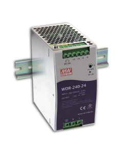 Zasilacz impulsowy WDR-240-24, 240W, 24VDC 10A, zasil. 1 lub 2-fazowe 180-550VAC, ob. metal