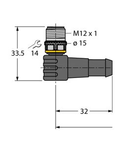Przewód do czujników M12 8P złącze męskie kątowe, kod-A, 10m PUR, WSC8T-10/TXL