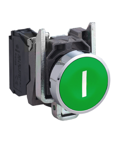 Przycisk kryty XB4BA3311, I na zielonym tle, 1NO, monostabilny