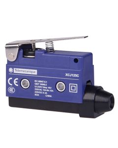 Łącznik krańcowy XCJ125C, 1CO migowe, dźwignia płaska L39.2 mm, metal/plastik IP40, dławik gumowy