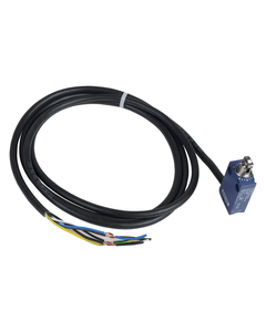 Łącznik krańcowy XCMD2102L2, 1NO+1NC migowe, trzpień z rolką metalową, metal IP66, kabel 2m