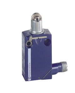 Łącznik krańcowy XCMD2102M12, 1NO+1NC migowe, trzpień z rolką metalową, metal IP66, konektor M12 4 pin