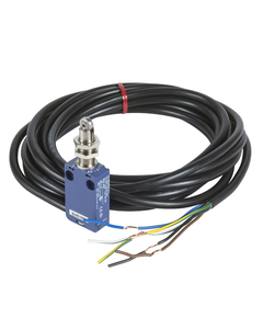 Łącznik krańcowy XCMD21F2L1, 1NO+1NC migowe, trzpień wciskany z rolką metalową, z nakr. mocującą M12, metal IP66, kabel ...
