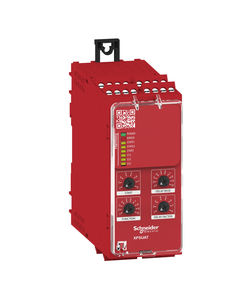 Przekaźnik bezpieczeństwa Preventa XPSUAT13A3AP, kat. 4, 3NO+3NO konfig.+1NC konfig. 24V AC/DC, monitorowanie aw. stopu,...