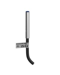 Czujnik indukcyjny miniaturowy XS504R1NAL2, tujeja śr. 4mm Sn-0.8mm, 12-24V DC, NPN NO, czoło częściowo wbudowane, 3p ka...