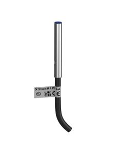 Czujnik indukcyjny miniaturowy XS504R1PBL2, tujeja śr. 4mm Sn-0.8mm, 12-24V DC, PNP NC, czoło częściowo wbudowane, 3p ka...