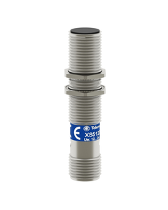 Czujnik indukcyjny XS512BLPAM12, M12 Sn-2mm, 12-24V DC, PNP NO, czoło wbudowane, 3p konektor M12, mosiądz L62mm
