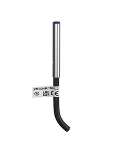 Czujnik indukcyjny miniaturowy XS604R1NAL2, tujeja śr. 4mm Sn-1.5mm, 12-24V DC, NPN NO, czoło częściowo wbudowane, 3p ka...