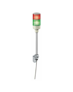 Kolumna sygnalizacyjna XVGB2, 60mm 24V AC/DC, czerw/ziel, światło stałe LED, mocow. na rurze ze wspornikiem L