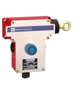 Wyłącznik awaryjny cięgnowy XY2CE1A270EX, ATEX, prawy, 2NC wolne, reset przyciskiem okapt., linka max. 70m, obud. metalo...