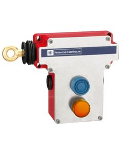 Wyłącznik awaryjny cięgnowy XY2CE2A297, lewy, 2NC+2NO wolne, wskaźnik LED 230V AC, reset przyciskiem okapt., linka max. ...