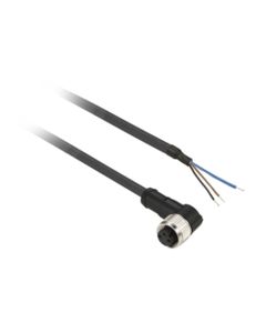 Przewód do czujników M8 3P złącze żeńskie kątowe, 2m PUR, 3x0.34mm2, XZCP0666L2