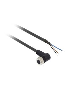 Przewód do czujników M12 3P złącze żeńskie kątowe, 2m PUR, 3x0.34mm2, 2xLED, XZCP1340L2