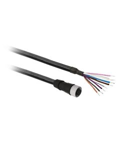 Przewód do czujników M12 8P złącze żeńskie proste, 2m PUR, 8x0.25mm2, XZCP29P12L2