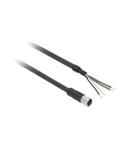 Przewód do czujników M12 4P złącze żeńskie proste, 5m PVC, 4x0.34mm2, XZCPV1141L5