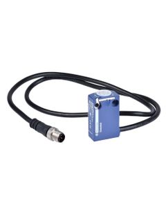 Korpus ZCMD21L08R12 do łącznika XCMD, styki 1NO+1NC migowe, metal, przewód 0.8m z konektorem M12 5 pin