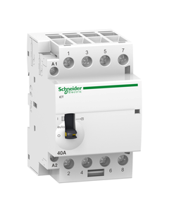 Stycznik modułowy iCT50r40-40-24, 40A, 4NO, cewka 24V 50/60 Hz, szerokość 3 moduły, sterowanie ręczne